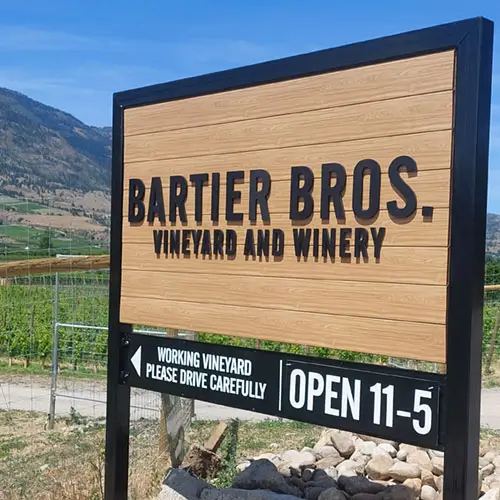 Jacoh Signs Bartier Winery Sign