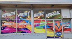 Jacoh entrance Vibrant opaque lg format window graphics